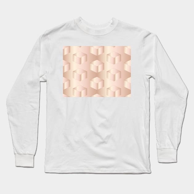 Beige cubes Long Sleeve T-Shirt by YamyMorrell